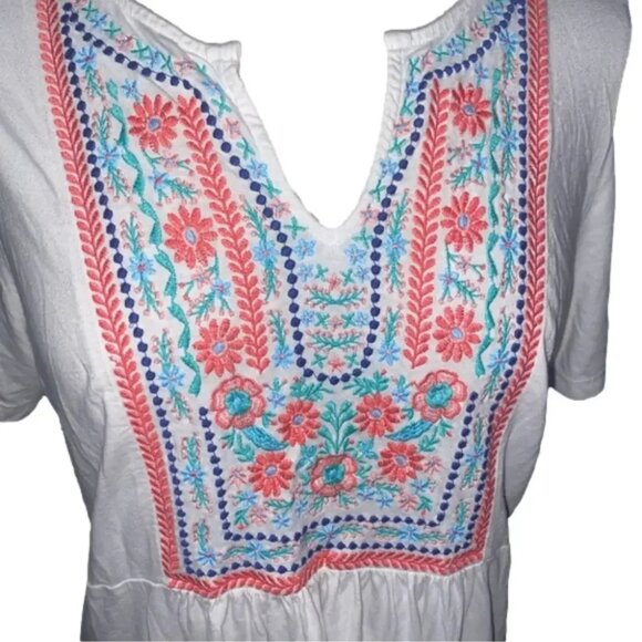 Woman Within Women's Plus Size Embroidered Pointelle Tunic - Picture 3 of 4